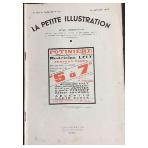 Andrée Méry : 2 Pièces Publiées Par La Petite Illustration Théâtrale : 5 À 7 (1933-Couverture Salie) & Les Jeux Sont Faits ! (1934)