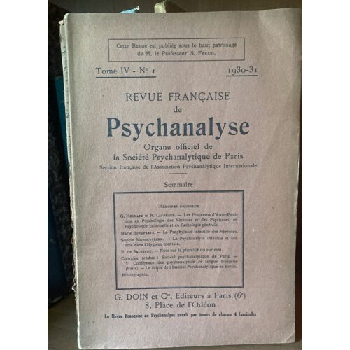 Revue Française De Psychanalyse. 5 Numéros : No 1, 1930-31 + No 4, 1948 + No 1 Et No 3, 1949 + No 2, 1950