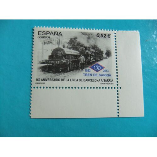 Nut España 2013 / 150 Aniver. De La Linea Detren Barcelona -Sarriá / Edifil 4799 Mnh Yvert 4498 Mnh