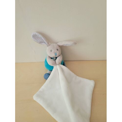 Doudou lapin gris bleu baby nat
