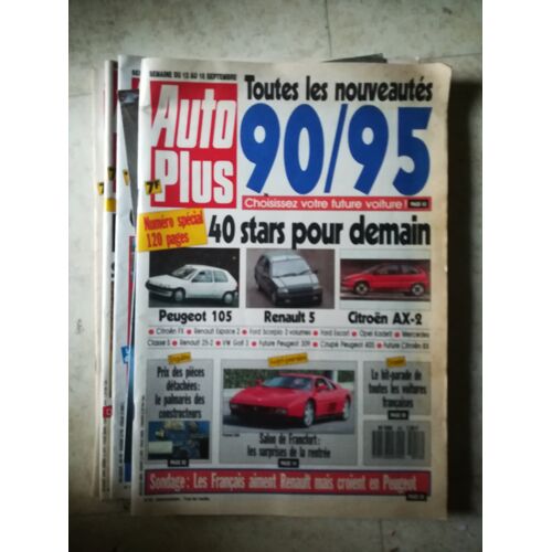 Auto Plus 53 De 1989 Salon,Porsche 944 S2 Cabrio,Renault 25 Gts,Xm 2.0,Renault 19 Gts,Renault R16