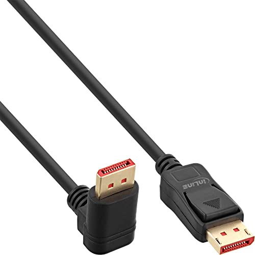 Delock - DisplayPort-Kabel - DisplayPort (M) gewinkelt bis DisplayPort (M) Verriegelung - DisplayPort 1,4 - 3,0m - unterstützt 8K 60 Hz (7680 x 4320) - Schwarz (87052)