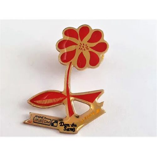 Pins Medical Fleur Rouge Don Du Sang France Telecom La Poste
