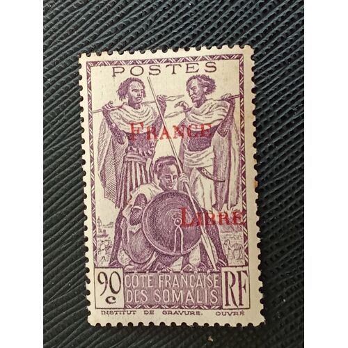 Timbre Somalie - Fr Y T 220 Guerriers , Surcharge France Libre 1942 (010810 )