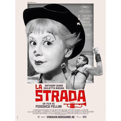 La Strada De Federico Fellini Avec Anthony Quinn, Giulietta Masina... - Affiche Originale De Cinéma Format 120 Cm X 160 Cm