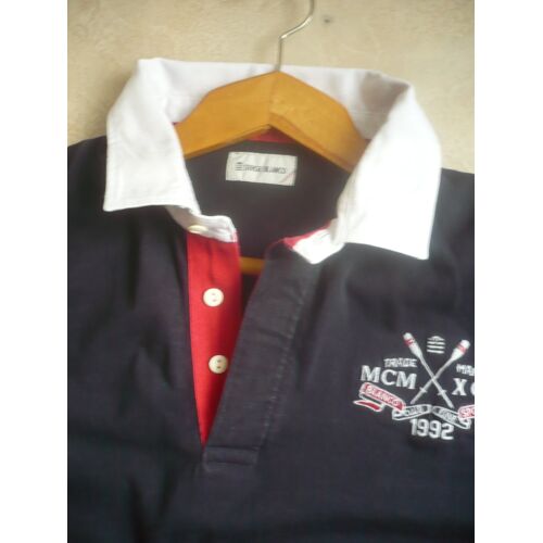 Tee Shirt / Polo ``Serge Blanco¿¿ ¿ Taille: Xl - 3 Boutons Blanc Pour Le Col - Longueur : 70 Cm - Largeur 52 Cm. Matière Coton