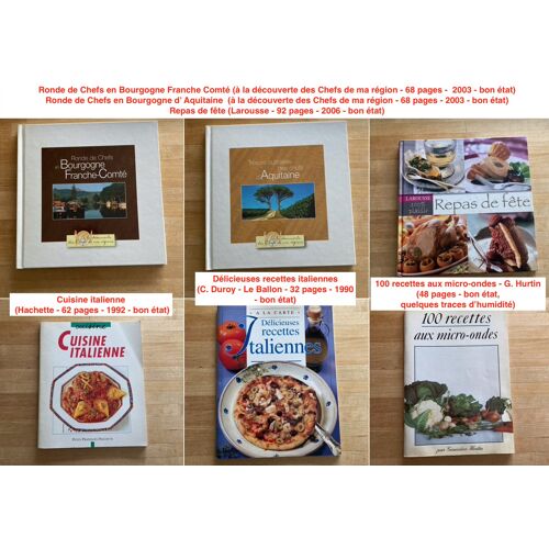 Cuisine/Recettes/Gastronomie/Boissons : 12 Documents (Livres-Brochures-Fascicules) & 12 Cartes + 12 Suppléments & Encarts De Libération / 1 Encart Du Monde