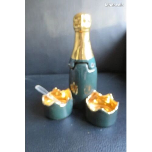 Service Condiments Bouteille Champagne Faïence