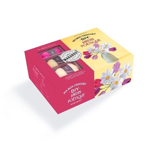 Ma Box Crochet Diy Jardin Poétique - Coffret Avec Des Pelotes 100% Coton, 1 Crochet Métallique, Du Scotch De Fleuriste
