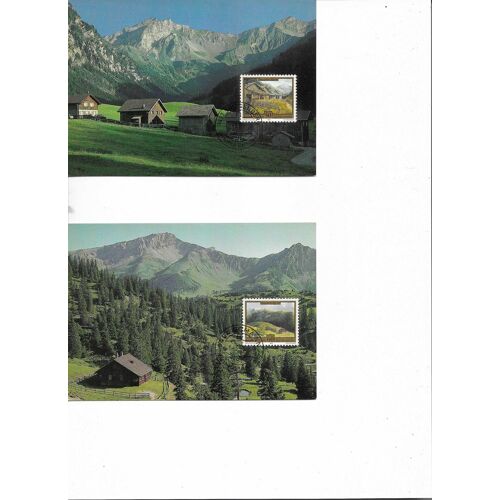 4 Timbres Oblitérés Premier Jour Sur Carte Tableaux Liechtenstein 1993 Yt 997 À 999, 1169