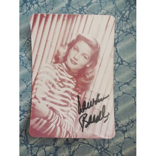 Lauren Bacall Carte Photo Avec Autographe
