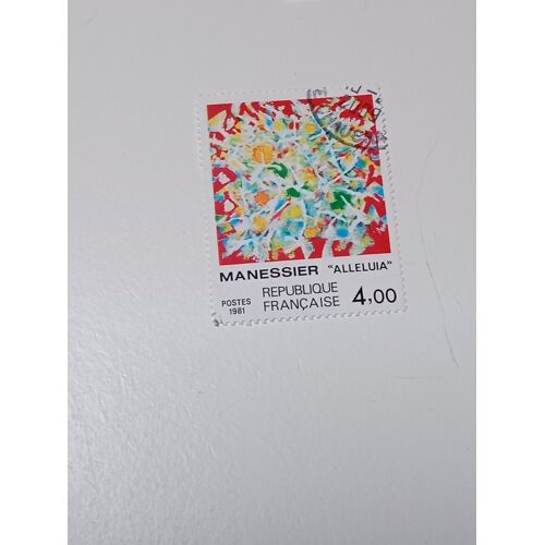 Timbre France 4,00 Yvert N° 2169 Manessier Alleluia Oblitéré De 1981+