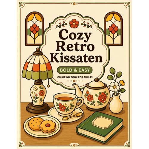 Cozy Retro Kissaten: Bold & Easy Japanese Retro Café Coloring Book