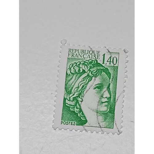 Timbres France 1,40 Yvert N° 2154 Typa Sabine Vert De 1981