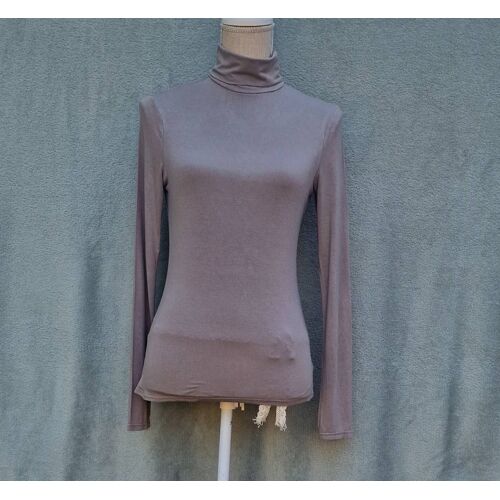 T-Shirt À Manches Longues Et Col Roulé Taupe Taille S, Très Bon État