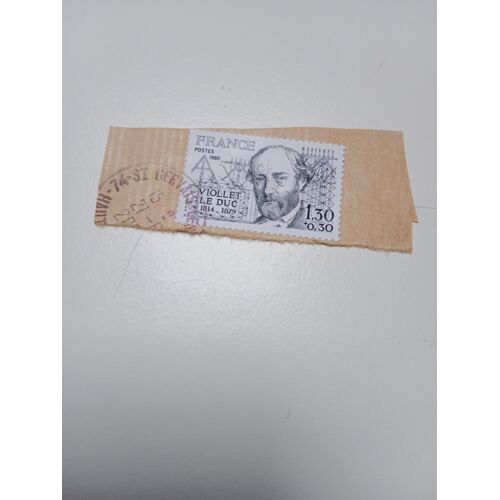 Timbre France 1,30 + 0,30 Yvert N° 2095 Viollet-Le-Duc. (1814-1879). De 1980