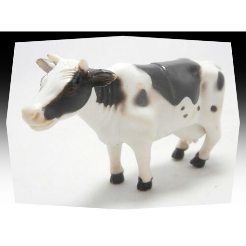Figurine Les Animaux De La Ferme - Vache Noir Et Blanc - 10x7cm