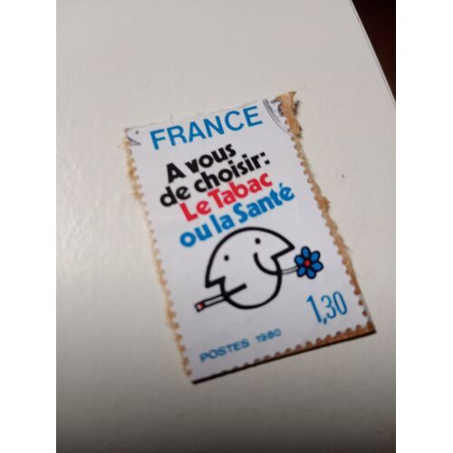 Timbre France 1,30 Yvert N° 2080 Lutte Contre Le Tabagisme De 1980 A