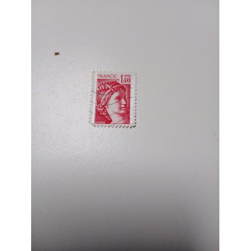 Timbre France 1,40 Yvert N° 2102 Oblitere N° Type Sabine Rouge De 1980 +