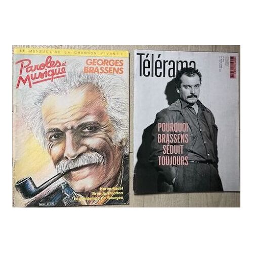 Georges Brassens : 1 33t. Vinyle (Volume 10) / 2 Magazines (Paroles Et Musique /Télérama) & 4 Documents Édités À L' Occasion Du Centenaire De Georges Brassens À Sète