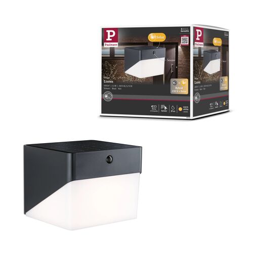 Hybrid Applique D'extérieur Led Lioren House 230v + Solaire Ip44 Carré 170x170 Mm 3000k 2,3w 230lm 230v Noir