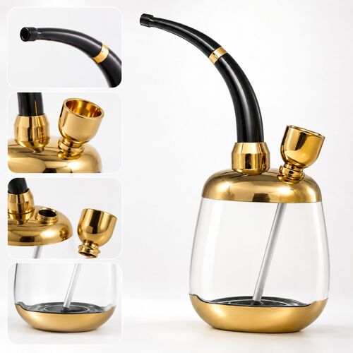 Narguilé 2-en-1 portable – système de filtration à eau pour shisha, accessoire de fumeur compact et léger, parfait pour les voyages et les déplacements quotidiens