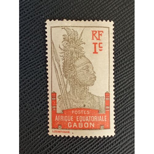 Timbre Gabon Y T 33 Guerrier 1910 (010810 )