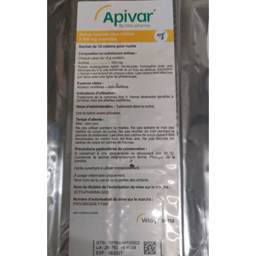 Apivar Lanières Pour Ruches
