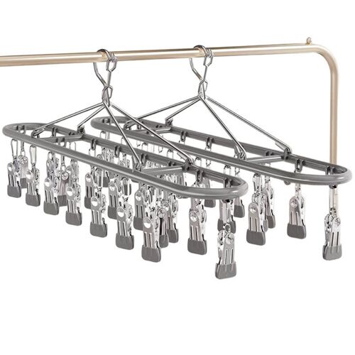 Lot de 2 pinces à linge en inox ¿ design sans peluches, idéales pour chaussettes, lingerie et vêtements délicats ¿ résistantes à la rouille et durables