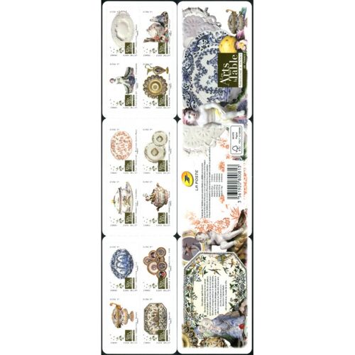 "Les Arts De La Table" Porcelaine Et Faïence Bande Carnet 1528 Année 2018 Autoadhésifs N° 1528 1529 1530 1531 1532 1533 1534 535 1536 1537 1538 1539 Yvert Et Tellier Luxe