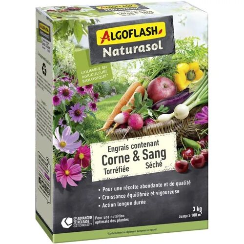 Engrais Organique Algoflash Naturasol Corne Torréfiée Sang Séché 3 Kg