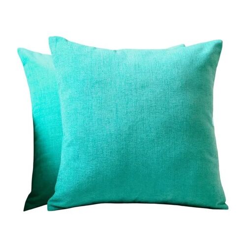 Lot De 2 Housses De Coussin Décoratives 60x60 Cm Velours Turquoise