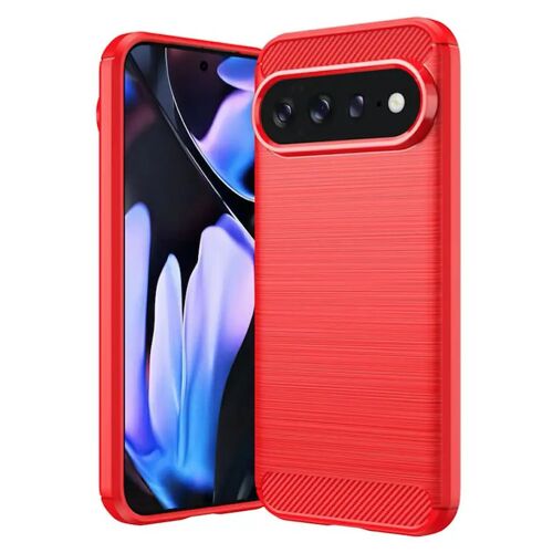 Coque pour Google Pixel 11 Pro XL - housse etui silicone gel carbone + verre trempe - ROUGE