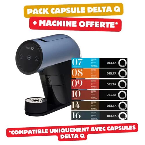 Grosse Offre : 180 Capsules Delta Q + Machine Delta Q ICONIQ Bleu OFFERTE