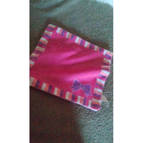 Doudou carré rose tommy toys noeud violet