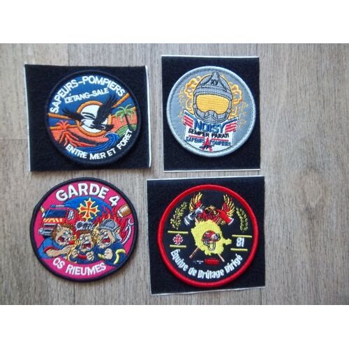 Lot 4 Écussons Sapeurs Pompiers Insignes Collection