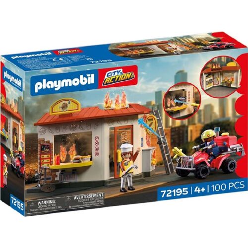 Playmobil City Action 72195 - Fast-food en feu