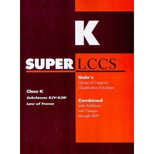 Superlccs Class K: Subclasses Kjv-Kjw Law Of France
