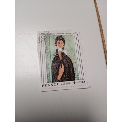 Timbre France Oblitéré 4,00 Yvert N°2109 Femme Aux Yeux Bleus D'Amedeo Modigliani 1884 1920 De 1980 +