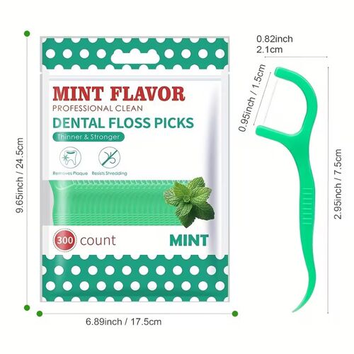 Bâtonnets De Fil Dentaire En Sachet Menthe Poivrée - Cure-Dents. 