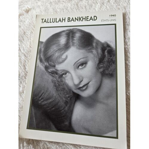 Fiche Portrait De Star Tallulah Bankhead – L’Encyclopédie Du Cinéma – Collection Cinéma Vintage