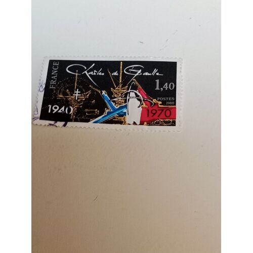 Timbre France Oblitéré 1,40 Yvert N° 2114 Charles De Gaulle 1940 1970 De 1980 T