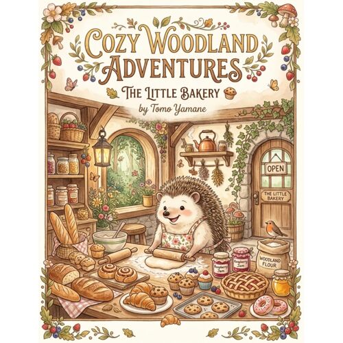 Cozy Woodland Adventures The Little Bakery: A Whimsical Coloring Book For Adults Featuring Cute Woodland Animals, Fresh Bread, Sweet Pastries, Cozy Cottage Bakeries & Relaxing Forest Scenes
