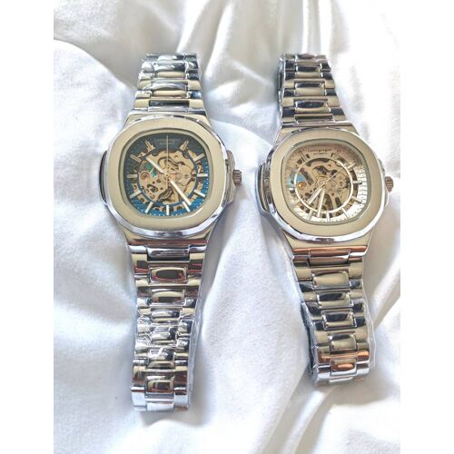 Lot De 2 Montres Automatiques Homme Squelette - Style Luxe Steel
