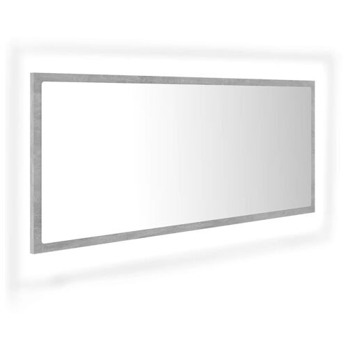 vidaXL Miroir à LED de salle de bain Gris béton 100x8,5x37cm Aggloméré