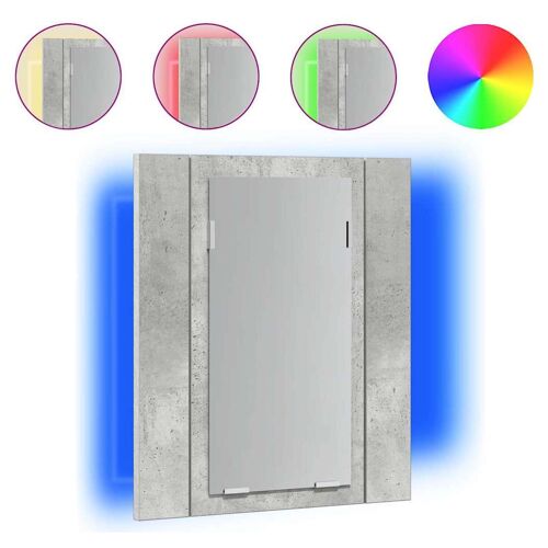 vidaXL Armoire de salle de bain à miroir à LED Gris béton 40x12x45 cm