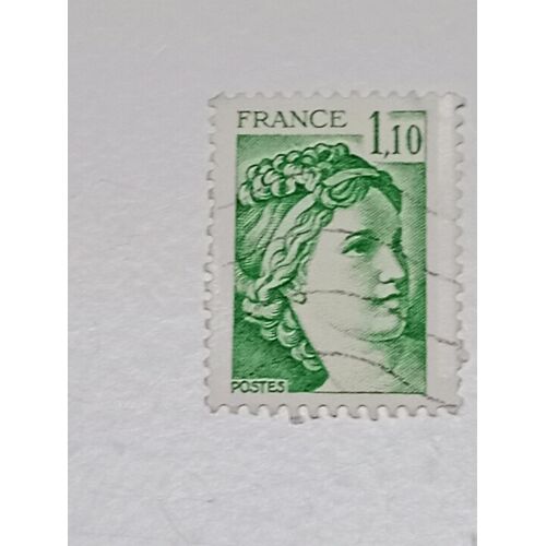 Timbre France 1,10 Yvert N° 2058 Type Sabine Vert De 1979 +