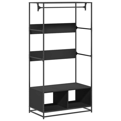 VidaXL 849294 Organisateur de stockage suspendu Métal, Bois Noir
