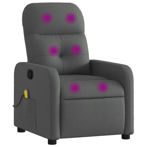 VidaXL 3206936 Fauteuil massant électrique Gris foncé Tissu