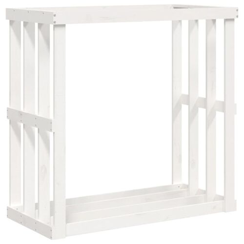 Vidaxl Porte-Bûches D'extérieur Blanc 108x52x106 Cm Bois Massif De Pin